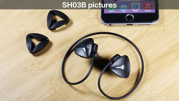 OVEVO SH03B Wireless Stereo BT4.0 Sport Headphone Capacitive MIC Waterproof Dustproof Shockproof - Black