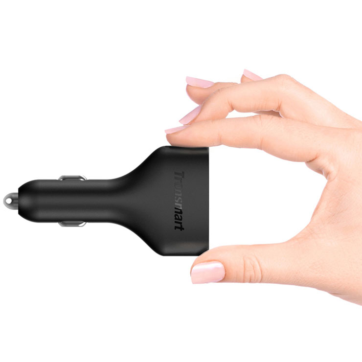 [Spain Stock]Tronsmart Quick Charge 2.0 VoltIQ 3 Ports 48W Rapid Car Charger for Samsung Galaxy HTC Sony Xiaomi LG Motorola - Black