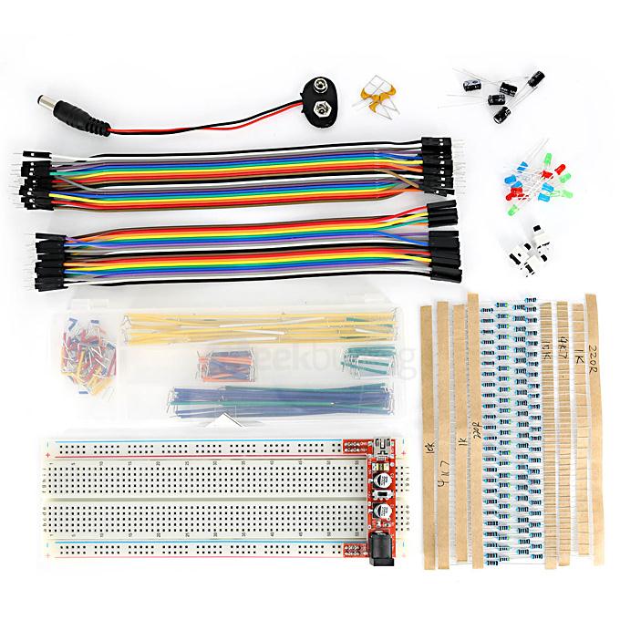 Breadboard Tools Kit w/ Breadboard Power Module / Jumper Wire / Resistor / LED / Button for DIY