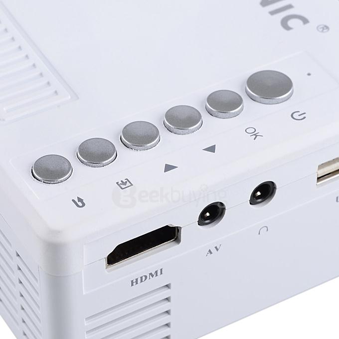 UC18 1080P Portable Mini LED Projector w/ USB / HDMI / AV / TF Slot - White