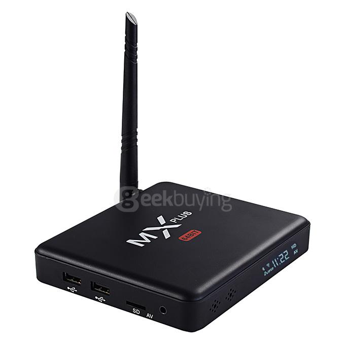 MX PLUS II Amlogic S905 4K TV Box 1G/8G 802.11b/g/n Gigabit LAN Bluetooth KODI DLNA Miracast with  LED Display - Black