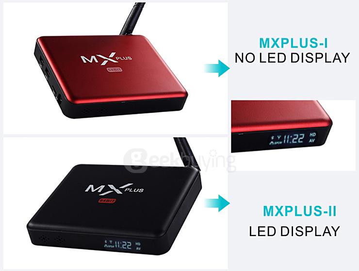 MX PLUS II Amlogic S905 4K TV Box 1G/8G 802.11b/g/n Gigabit LAN Bluetooth KODI DLNA Miracast with  LED Display - Black