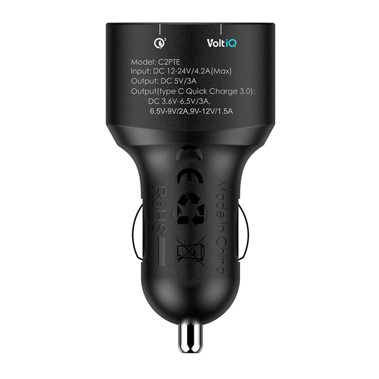Tronsmart 30W 2 Ports Quick Charge 3.0 Type-C*1 + USB 2.0 VoltIQ*1 Car Charger for Nexus5X Nexus6P Samsung Galaxy iPhone iPad Google Pixel Google Pixel XL and More