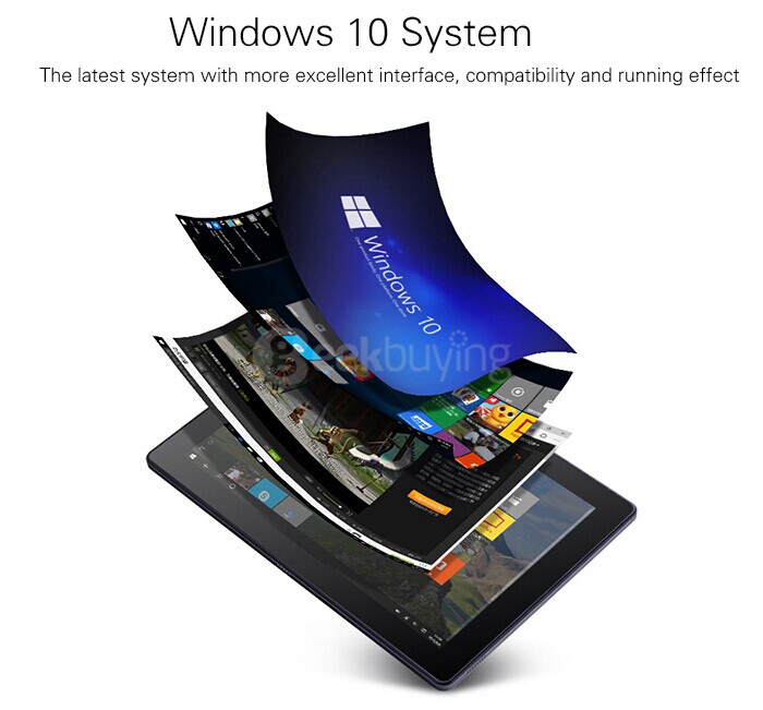 Pipo W1S 2in1 Ultrabook 10.1 inch Dual OS Windows10 + Android 5.1 4GB/64GB Intel Cherry Trail Z8300 Quad Core 1.84GHz IPS 1920*1200 (With Keyboard) - Black