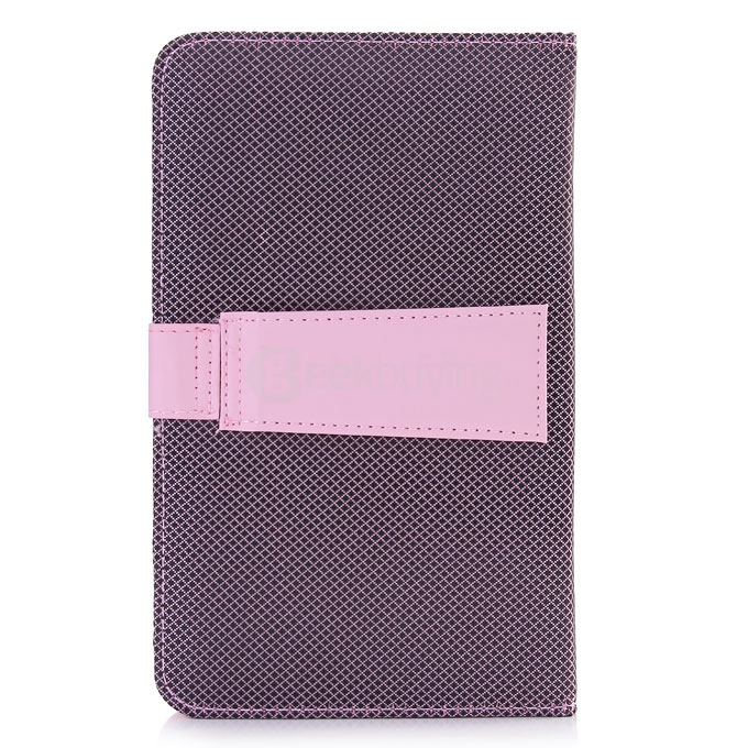 Universal Micro USB Keyboard Leather Case for 7 Inch Tablet PC - Pink