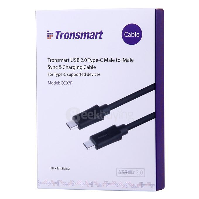 Tronsmart [2 Pack] USB2.0 6feet /1.8M*2 Type-C Male to Male Sync & Charging Cable for Google Nexus 5X / 6P Google Pixel Google Pixel XL LG G5 HTC 10 Lumia 950  - Black+White
