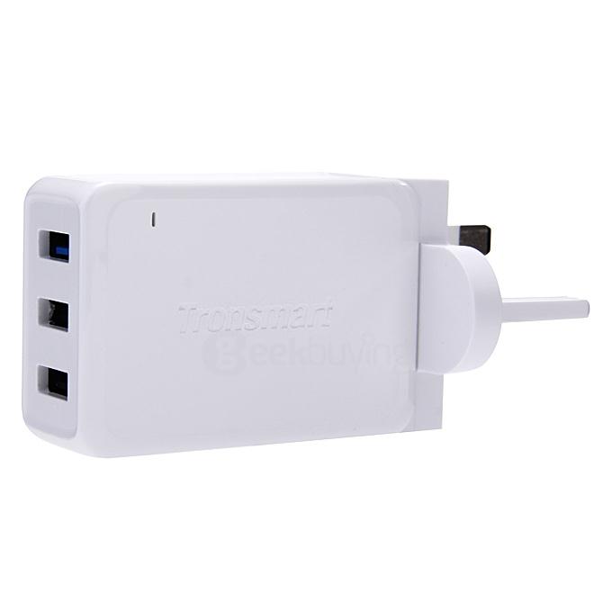 Qualcomm Certified Tronsmart Premium Design Quick Charge 2.0 42W 3 Ports Wall Charger for Samsung/Sony/HTC - UK Plug