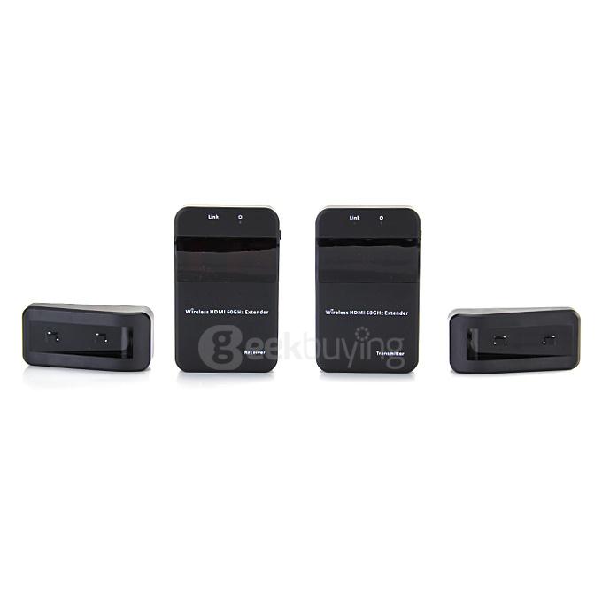HDV-W551 1080P 60Ghz Wireless HDMI Extender 30M Transmitter Receiver Set for Mettings Classes - Black