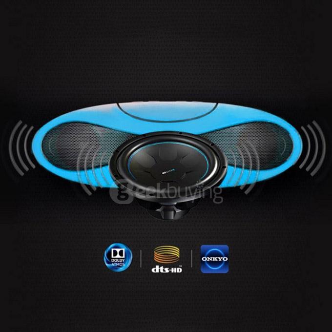 Portable & Creative Big Rugby Shaped Wireless Bluetooth Speaker Hands-free Subwoofer - Blue