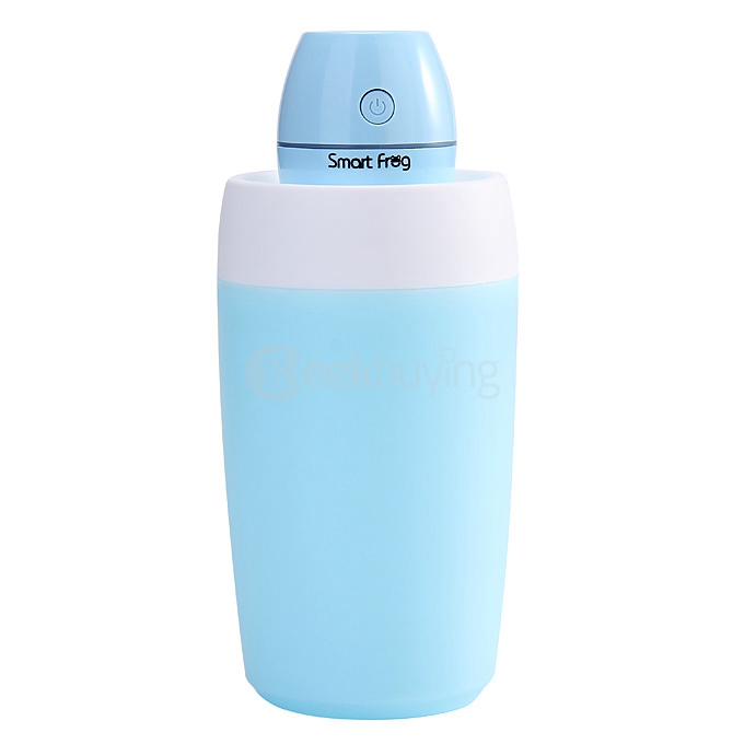 Smart Frog KW-JSQ01 Water Lily Mini Ultrasonic Air Humidifier with USB Cable for Car / Office / Home - Ice Blue