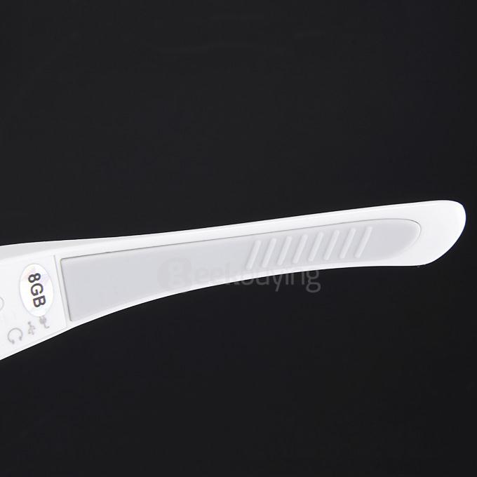 MS2 Polarized UV400 Bluetooth Sunglasses with Headset 8GB SD Card Camera HD 720P Video Recorder for iOS Android - White