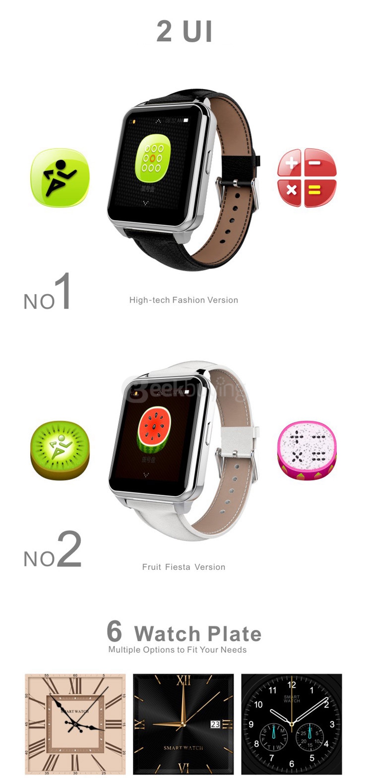 F2 Bluethooth 4.0/3.0 Smart Watch MTK2502 1.55