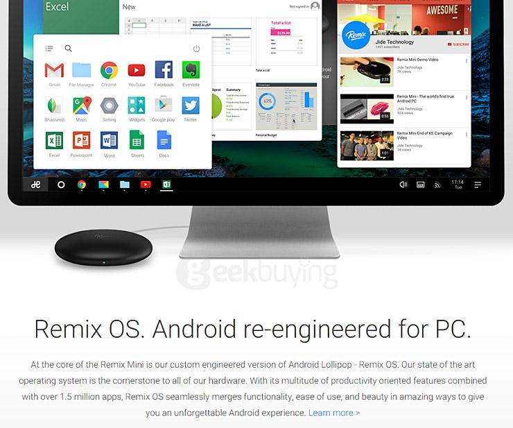 [HK Stock] Jide Remix OS Mini BOX 64bit Allwinner H64 Quad Core 2G/16G 802.11b/g/n Bluetooth 4.0 HDMI 1080P H.265