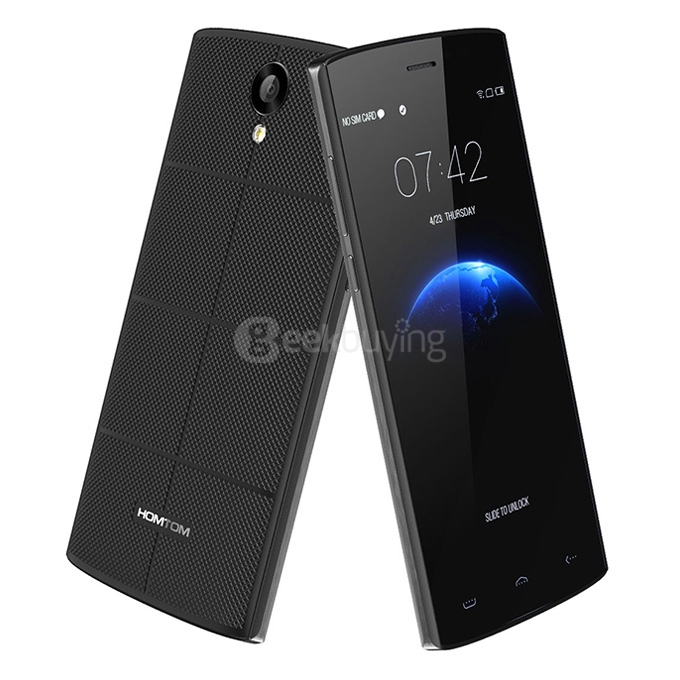 [Package B]HOMTOM HT7 5.5inch HD Screen MT6580A Quad Core Android 5.1 1GB RAM 8GB ROM Smartphone(Black) + Soft Case + Tempered Glass