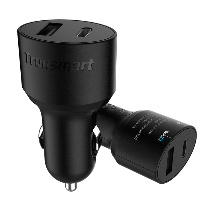 Tronsmart 30W 2 Ports Quick Charge 3.0 Type-C*1 + USB 2.0 VoltIQ*1 Car Charger for Nexus5X Nexus6P Samsung Galaxy iPhone iPad Google Pixel Google Pixel XL and More