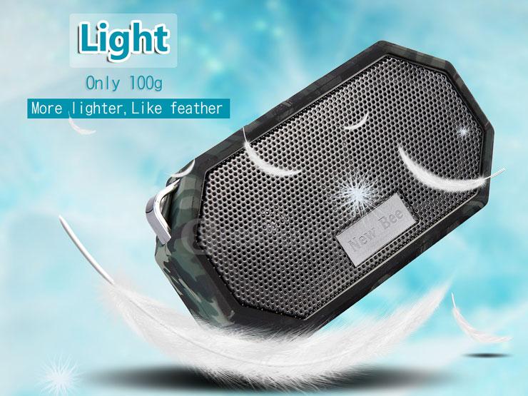 New Bee Pocket Bluetooth Speaker IP67 Waterproof Shockproof Wireless Music Player BT4.0 With Mic for iPhone Samsung LG