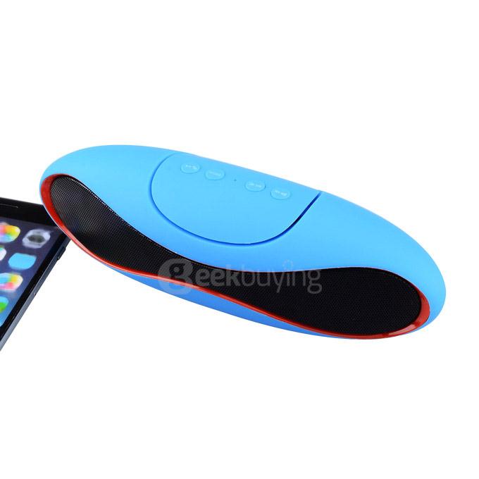 Portable & Creative Big Rugby Shaped Wireless Bluetooth Speaker Hands-free Subwoofer - Blue