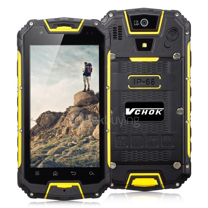 VCHOK M8 4G LTE 4.5inch IP68 Waterproof Rugged Phone Android 5.1 2GB 16GB MT6735 Quad Core Smartphone 13.0MP 3000mAh - Yellow