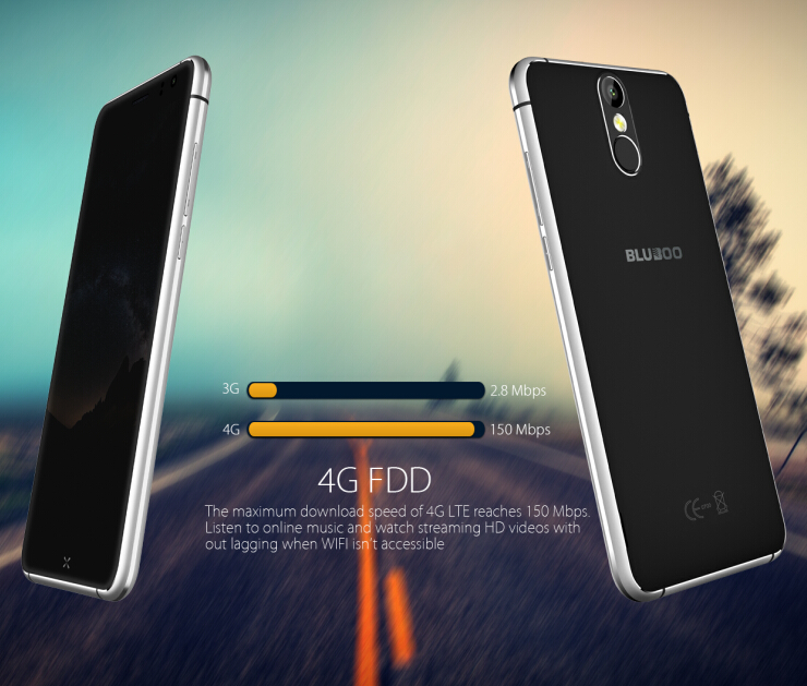 BLUBOO X9 4G LTE 5.0inch FHD Android 5.1 3GB 16GB Smartphone 64bit MTK6753 Octa Core Fingerprint Scanner - Golden Edge