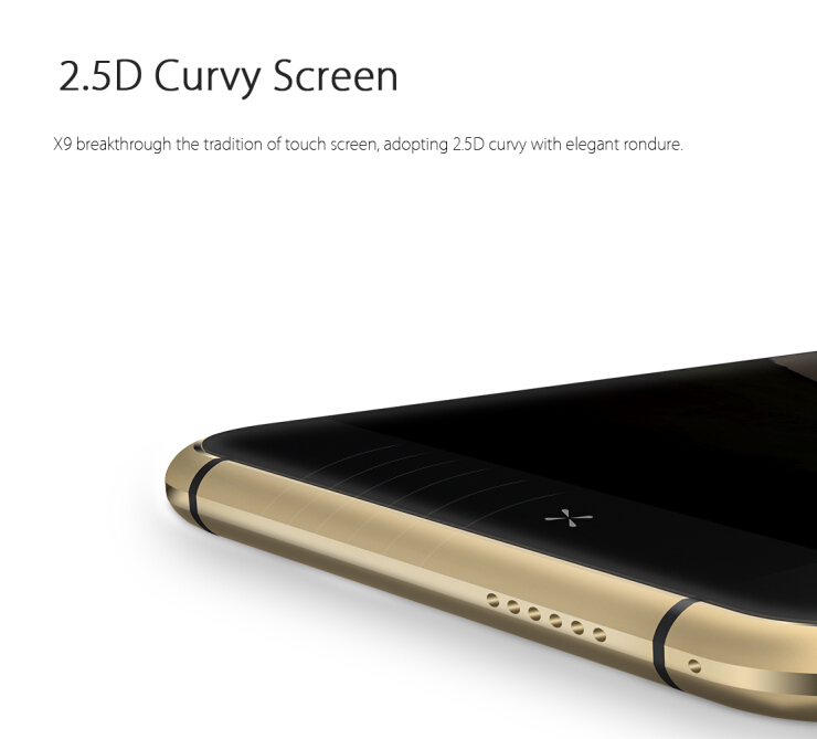 BLUBOO X9 4G LTE 5.0inch FHD Android 5.1 3GB 16GB Smartphone 64bit MTK6753 Octa Core Fingerprint Scanner - Golden Edge