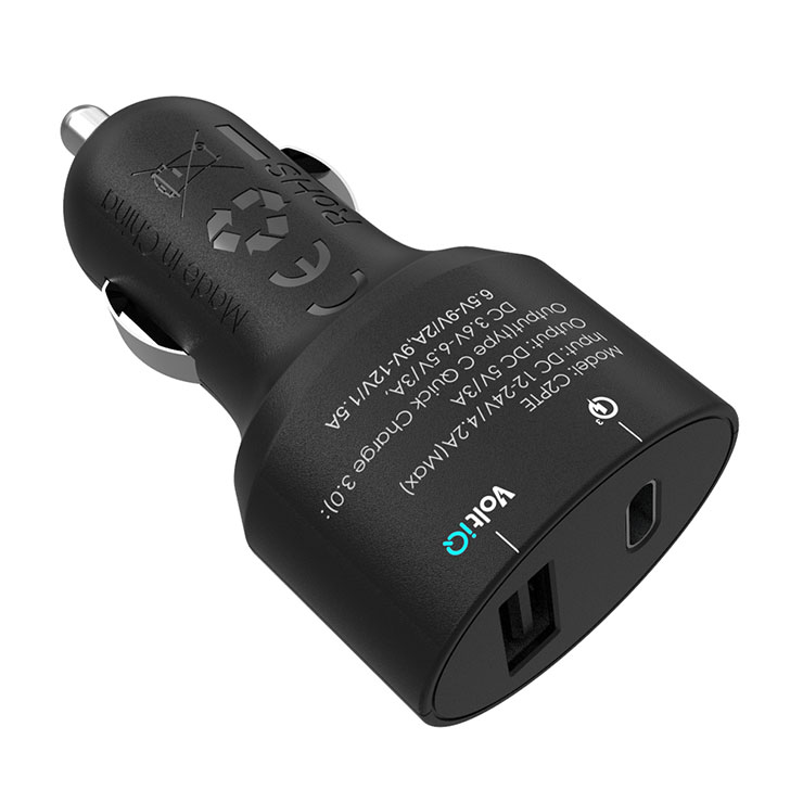 Tronsmart 30W 2 Ports Quick Charge 3.0 Type-C*1 + USB 2.0 VoltIQ*1 Car Charger for Nexus5X Nexus6P Samsung Galaxy iPhone iPad Google Pixel Google Pixel XL and More