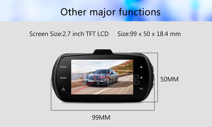 Blackview D201-1 Ambarella A12 Chipset Car DVR Recorder Super HD 1440P H.264 / 170 Degree View Angle / Night Vision Car Camcorder - Black