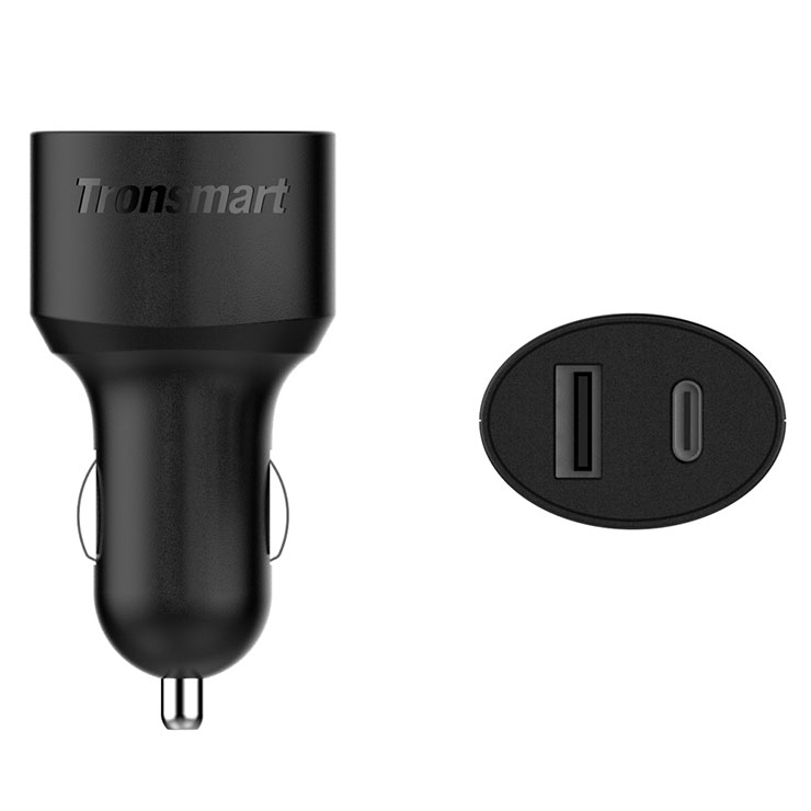 [Spain Stock]Tronsmart 30W 2 Ports Quick Charge 3.0 Type-C*1 + USB 2.0 VoltIQ*1 Car Charger