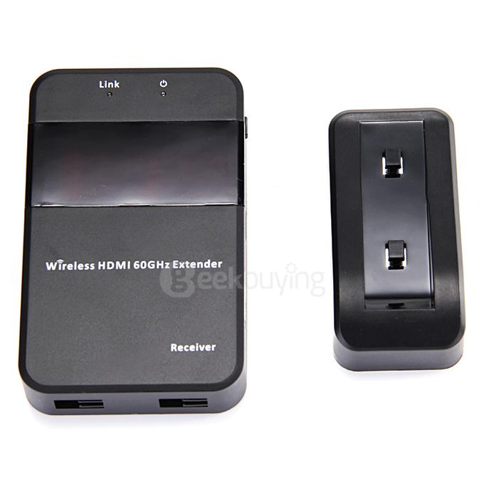 HDV-W551 1080P 60Ghz Wireless HDMI Extender 30M Transmitter Receiver Set for Mettings Classes - Black