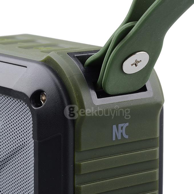 W-KING S7 Portable NFC Wireless Bluetooth 4.0 Speaker with MIC 10 Hours Playtime for Outdoors/Shower - Army Green