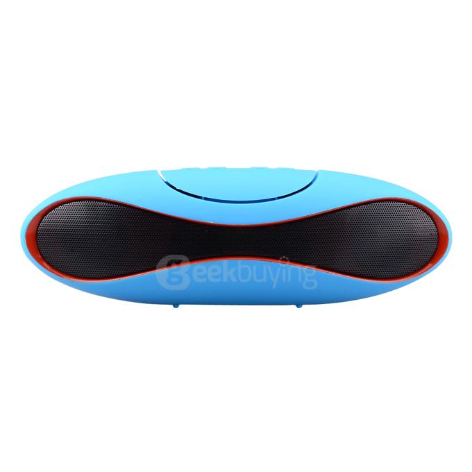 Portable & Creative Big Rugby Shaped Wireless Bluetooth Speaker Hands-free Subwoofer - Blue