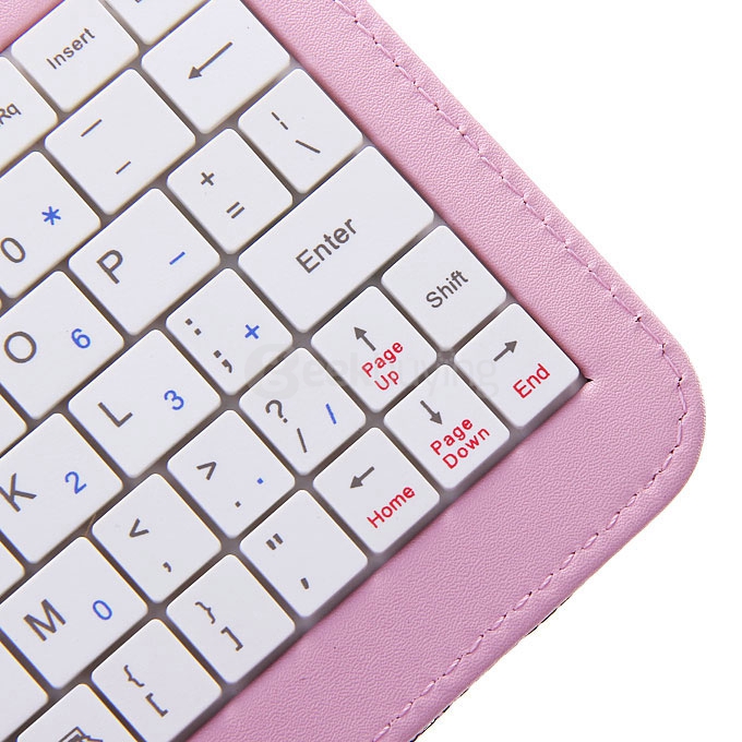 Universal Micro USB Keyboard Leather Case for 7 Inch Tablet PC - Pink