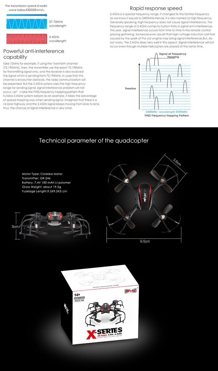 MJX X902 Spider 2.4G 6Axis Gryo 3D Tumbling RC Quadcopter