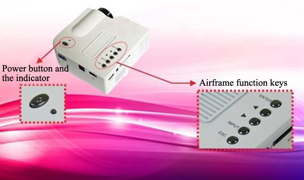 UC28+ 1080P HD 48LM 16770K Color Portable LED LCD Projector with HDMI SD CARD USB VGA Slots - White