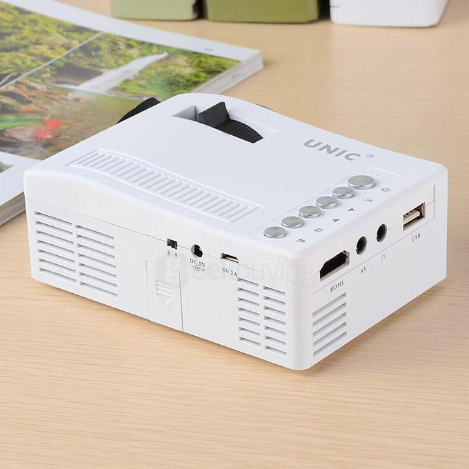 UC18 1080P Portable Mini LED Projector w/ USB / HDMI / AV / TF Slot - White