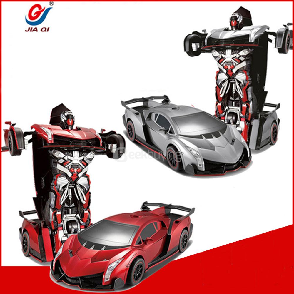 JIA QI TT667B 2.4G RC Stunt Robot Remote Control Deformation Flash Robot
