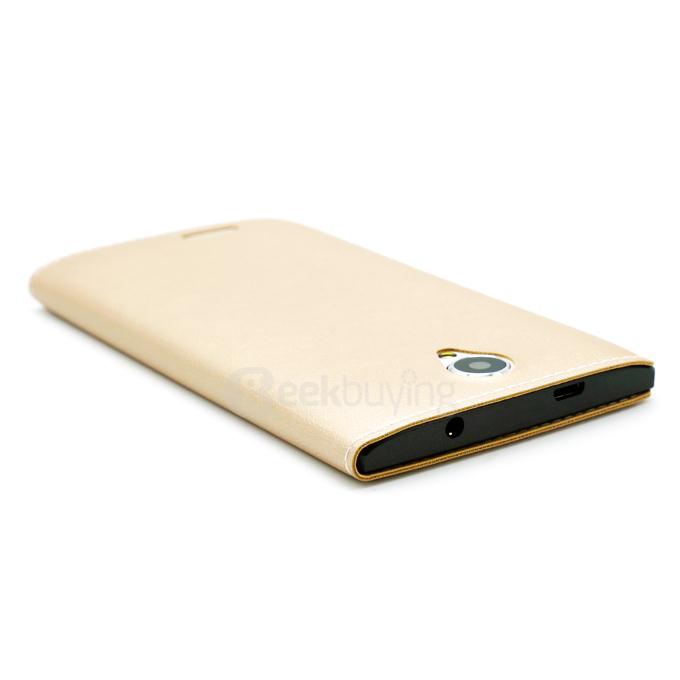 [HK Stock]Original Flip Cover Protective Case with Back Shell for LEAGOO ALFA 5 Smartphone - Gold