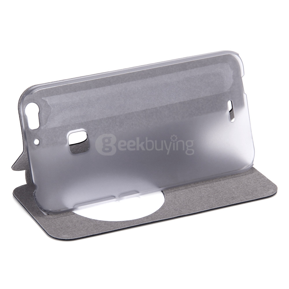 Protective Hard Cover Flip Stand Leather Case for UMI IRON Smartphone - Black