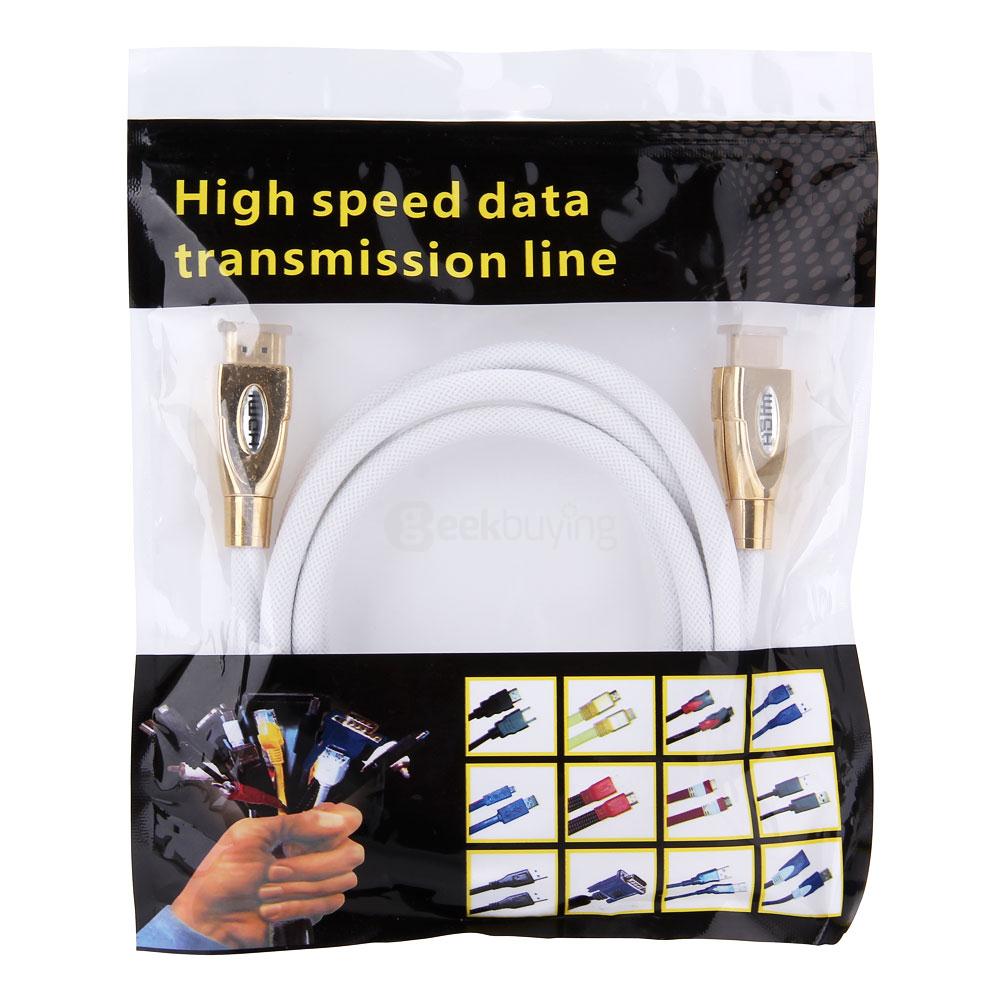 1.8M HDMI to HDMI Version 1.4 Male to Male Digital HD Cable - White