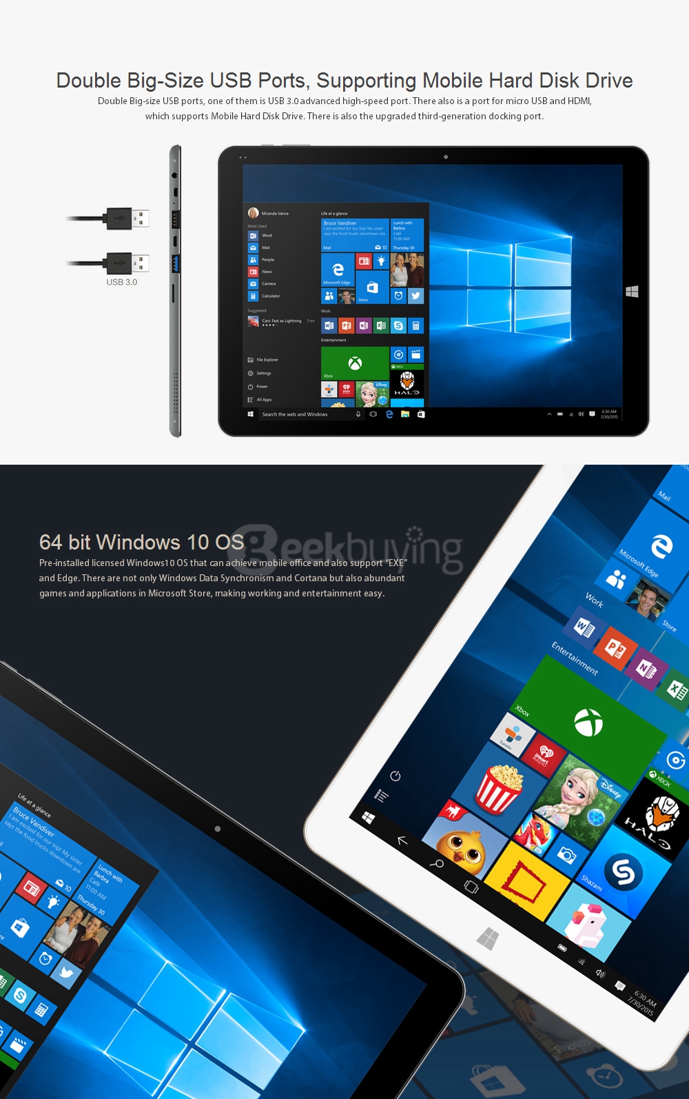 CHUWI Hi12 12 inch Intel Cherry Trail Z8300 Dual OS Windows10 + Android 5.1 4GB/64GB 2in1 Ultrabook Tablet PC Quad Core 1.84GHz IPS 2160*1440 - Gray