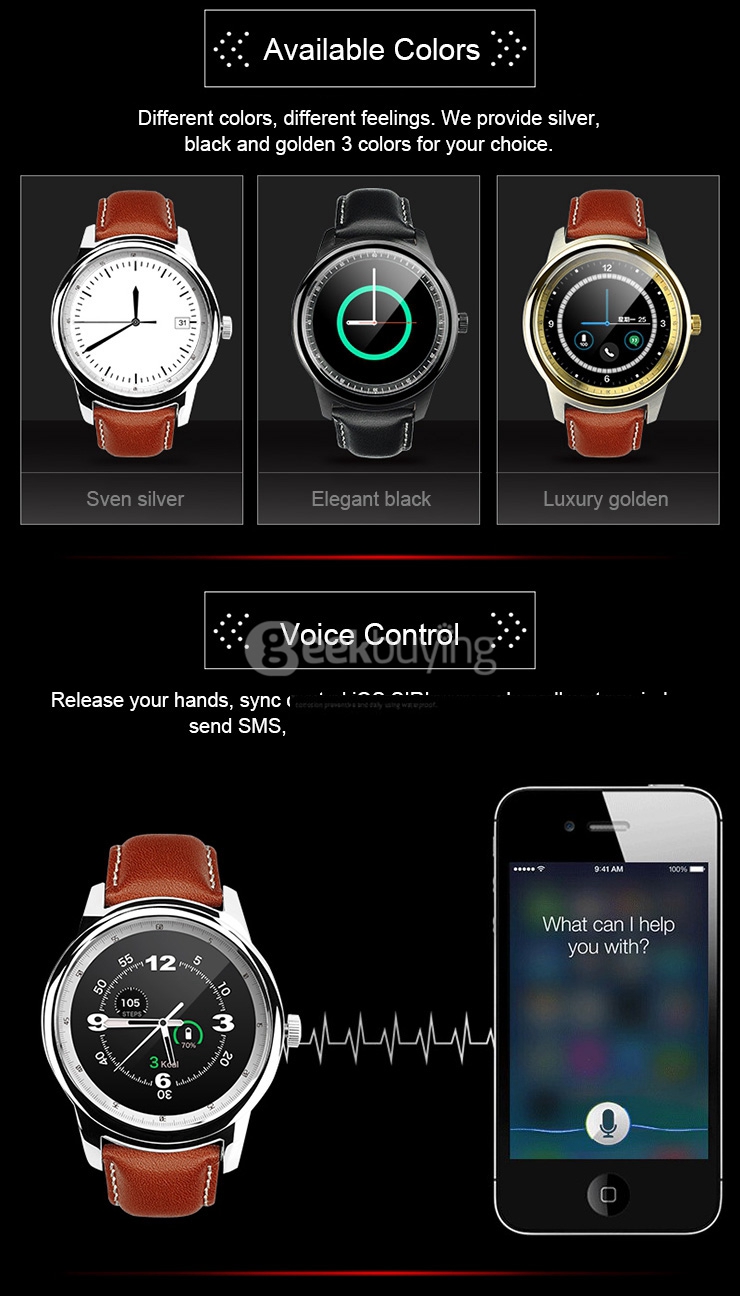 Makibes DM365 Bluetooth 4.0 Smart Watch MT2502A With Leather Strap Touch Screen Pedometer Sleep Monitor Anti-lost for iOS Android - Silver