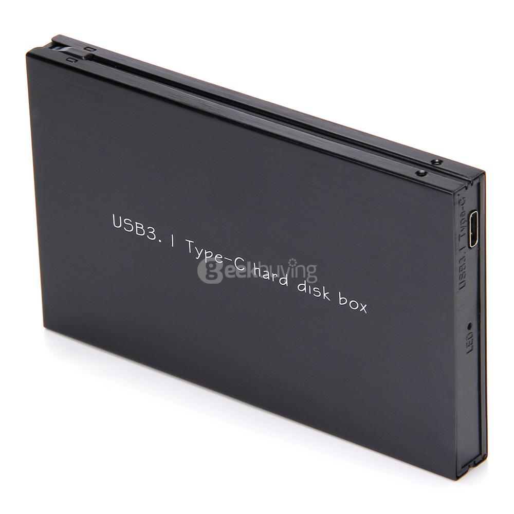 2.5 Inch USB 3.1 Type-C Hard Disk Box HDD Enclosure - Black