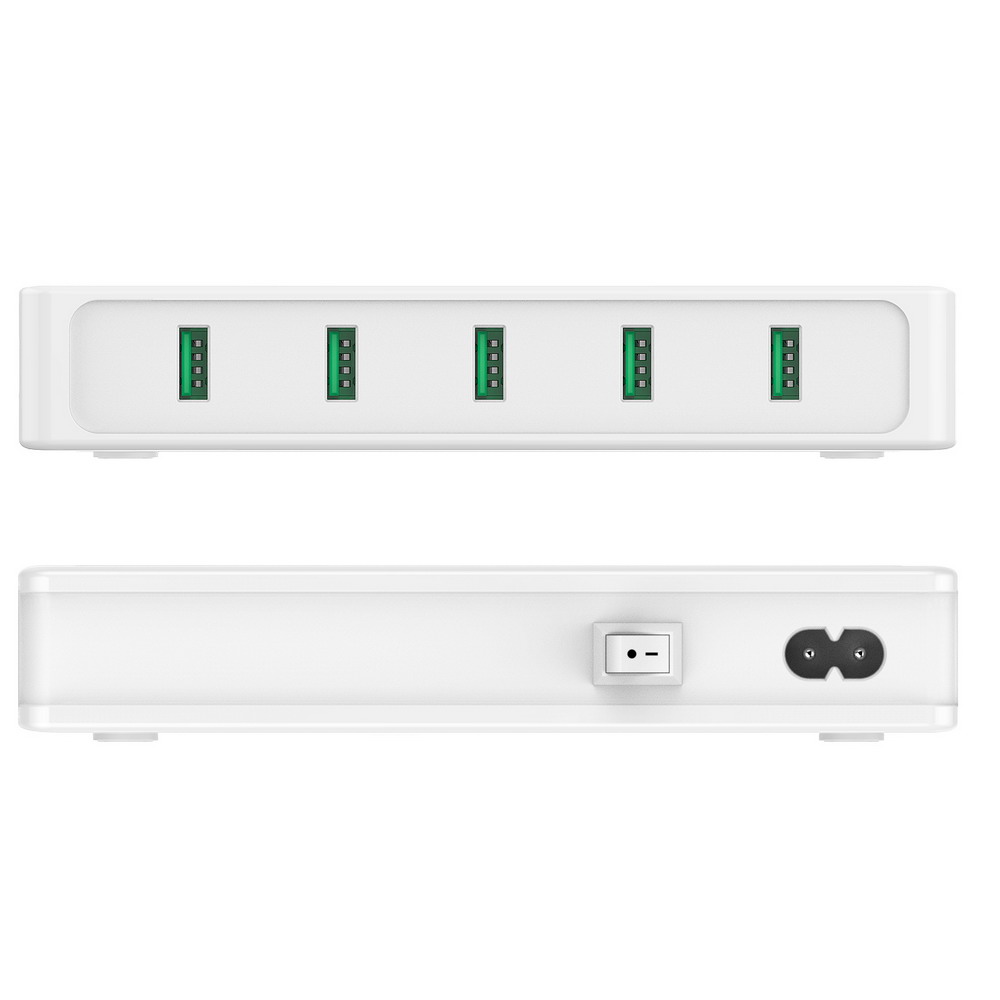 [Spain Stock]Tronsmart Titan 90W 5 Ports USB Desktop Charger Station 2-3 Times Faster Quick Charge for Qualcomm Quick Charge 2.0 Compatible Devices iPhone 6 6S 6 Plus iPad Samsung Note 5 S6 S6 Edge - EU Plug