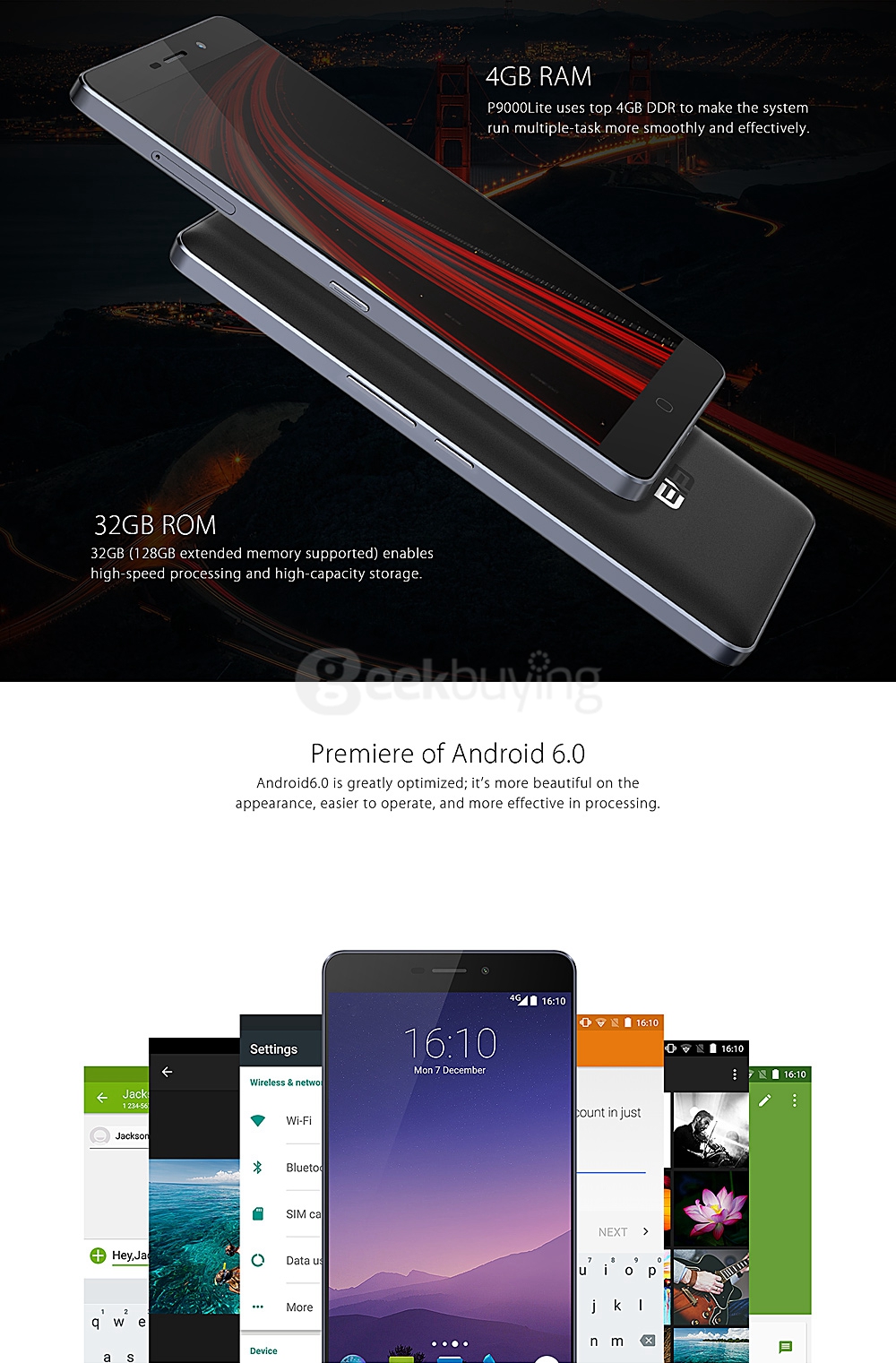 [Spain Stock] Elephone P9000 Lite 5.5inch FHD 4G LTE Android 6.0 4GB 32GB Smartphone MTK6755 2.0GHz 64bit Octa Core Type-C - Black