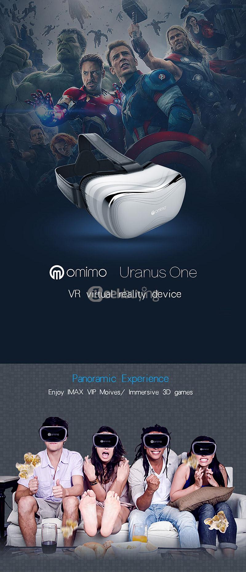 Omimo Immersive PC Virtual Reality VR Headset FOV75 Andriod 4.4 Allwinner H8 2G/8G HDMI  2.4G WiFi 1080P 3D Private Imax Video Game Viewer