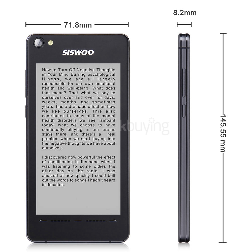 SISWOO Darkmoon R9 Dual Screen Front 5.2 inch Back 4.7 inch 3GB RAM 32GB ROM MTK6752 Octa Core 4G Smartphone - Black