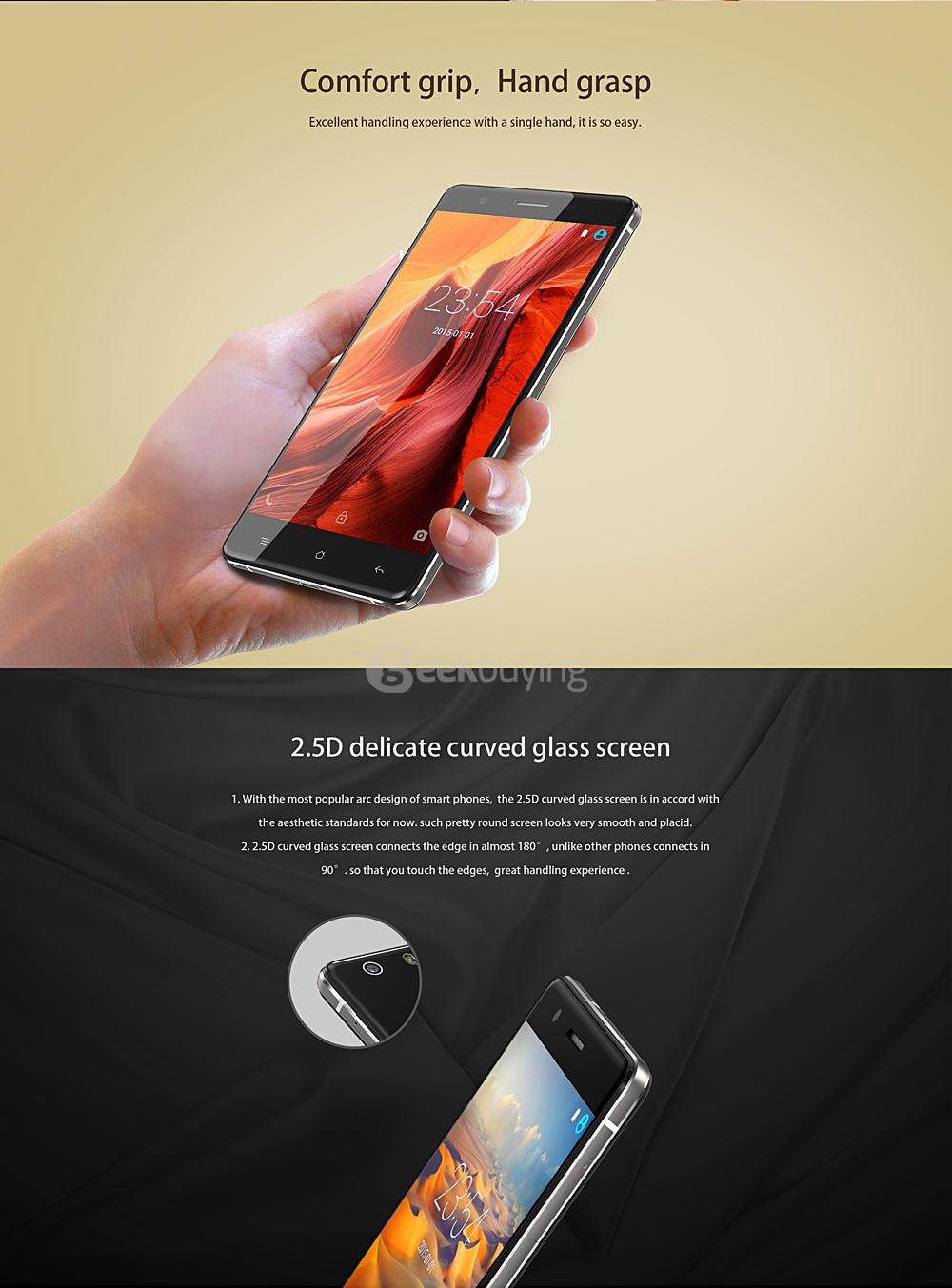 [HK Stock] CUBOT S550 5.5inch IPS HD 4G FDD-LTE Android 5.1 Smartphone 2GB 16GB 64-bit MTK6735 Quad Core 13.0MP Touch ID - Black