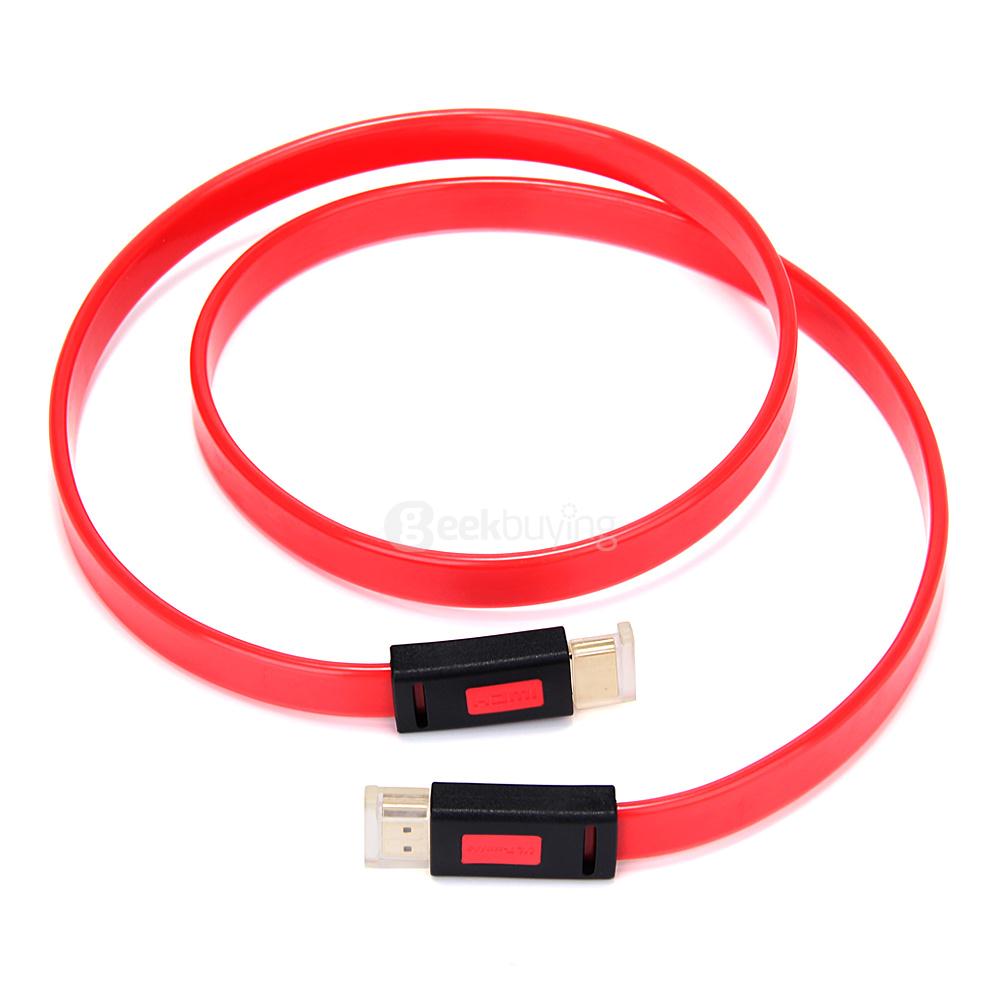 ULT-unite 4012-1438 Flat Silver-plated 2K x 4K HD V2.0 HDMI to HDMI Cable 1.5M - Red