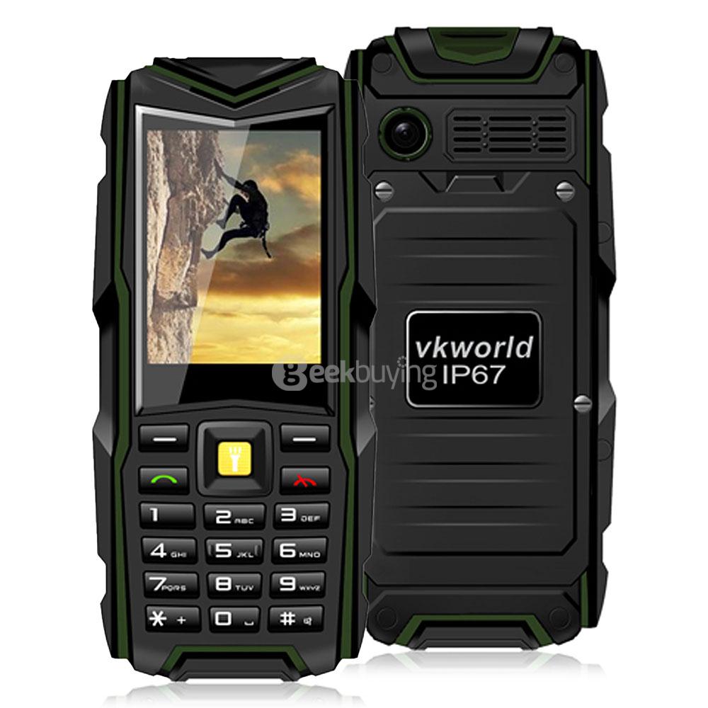 VKworld Stone V3 5200mAh Battery IP67 Waterproof Phone Dustproof Shockproof Flashlight FM Dual SIM Cards GSM Cell Phone - Green
