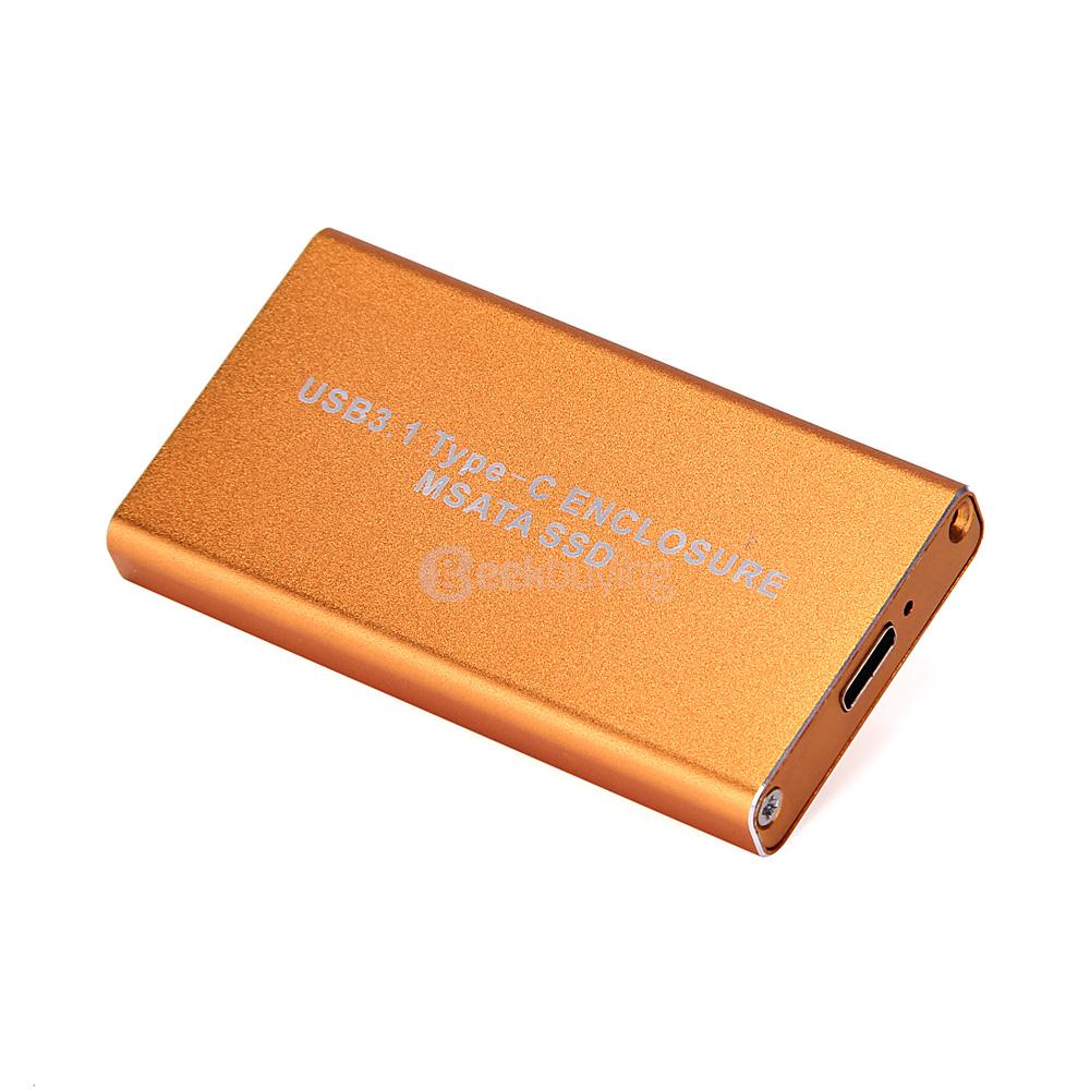 USB3.1 Type-C MSATA SSD RAID HDD Enclosure - Orange