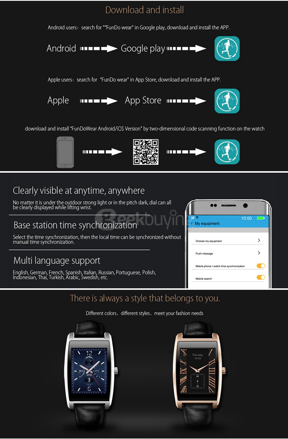 Zeblaze Cosmo Smart Watch MTK2502 Bluetooth Smartwatch Heart Rate Monitor Sports Tracker IP65 Waterproof Genuine Leather Band - Silver
